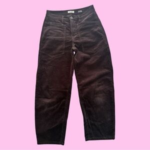 Kensie Chocolate Corduroy Barrel Jeans